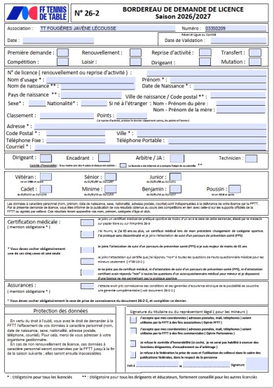 Lire la suite à propos de l’article Inscriptions Saison 2026-2027