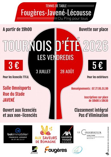 Lire la suite à propos de l’article Tournois d&rsquo;été 2026